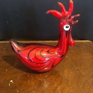 Murano Italian style glass art. Rooster. Vintage